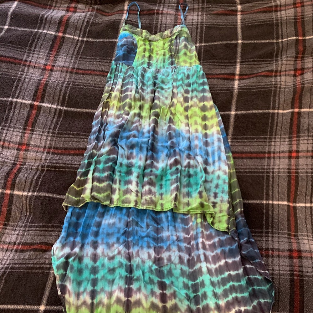 Blue and green dress